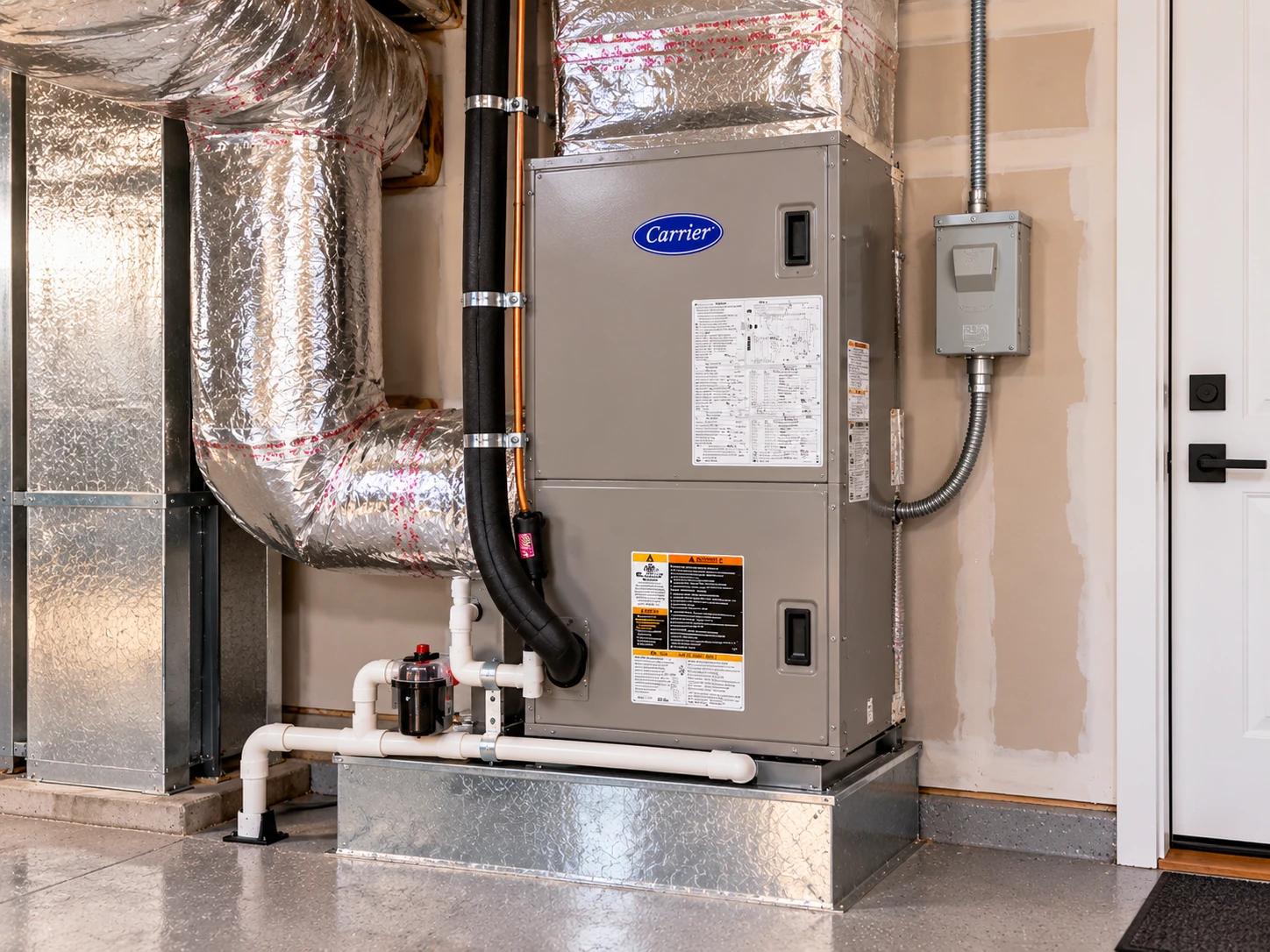 Carrier air handler installed in a garage